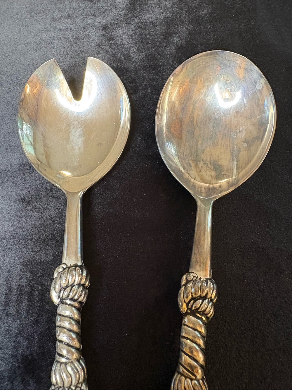 Vintage Silea Silver Plated Salad Serving Set - Picture 3 of 11